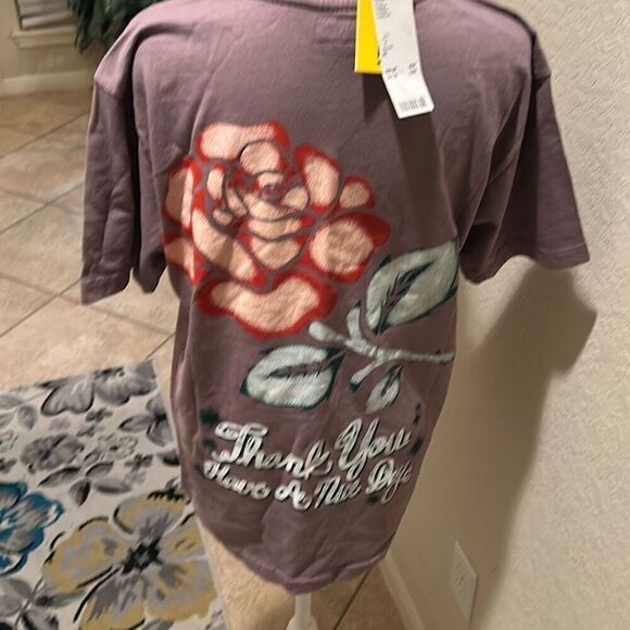 Urban Outfitters Market Men's XS “Thank you, Have a nice day” Graphic Tee Purple - Picture 3 of 10
